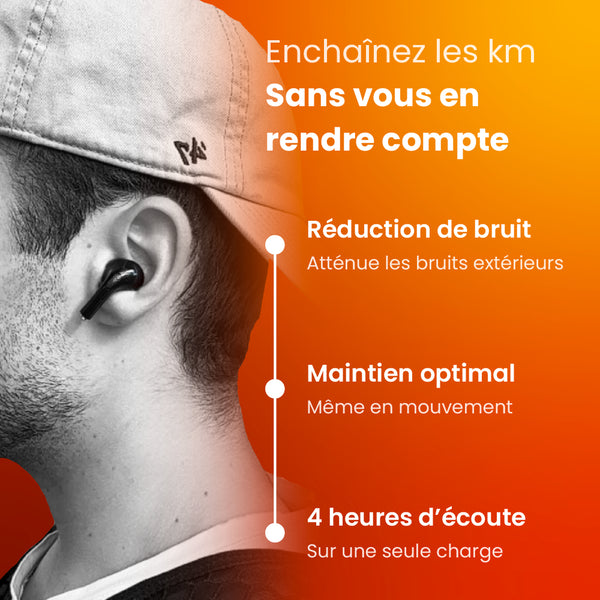 Écouteurs de sport sans fil intra-auriculaires à réduction de bruit